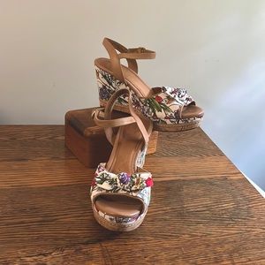 Floral summer espadrille wedges